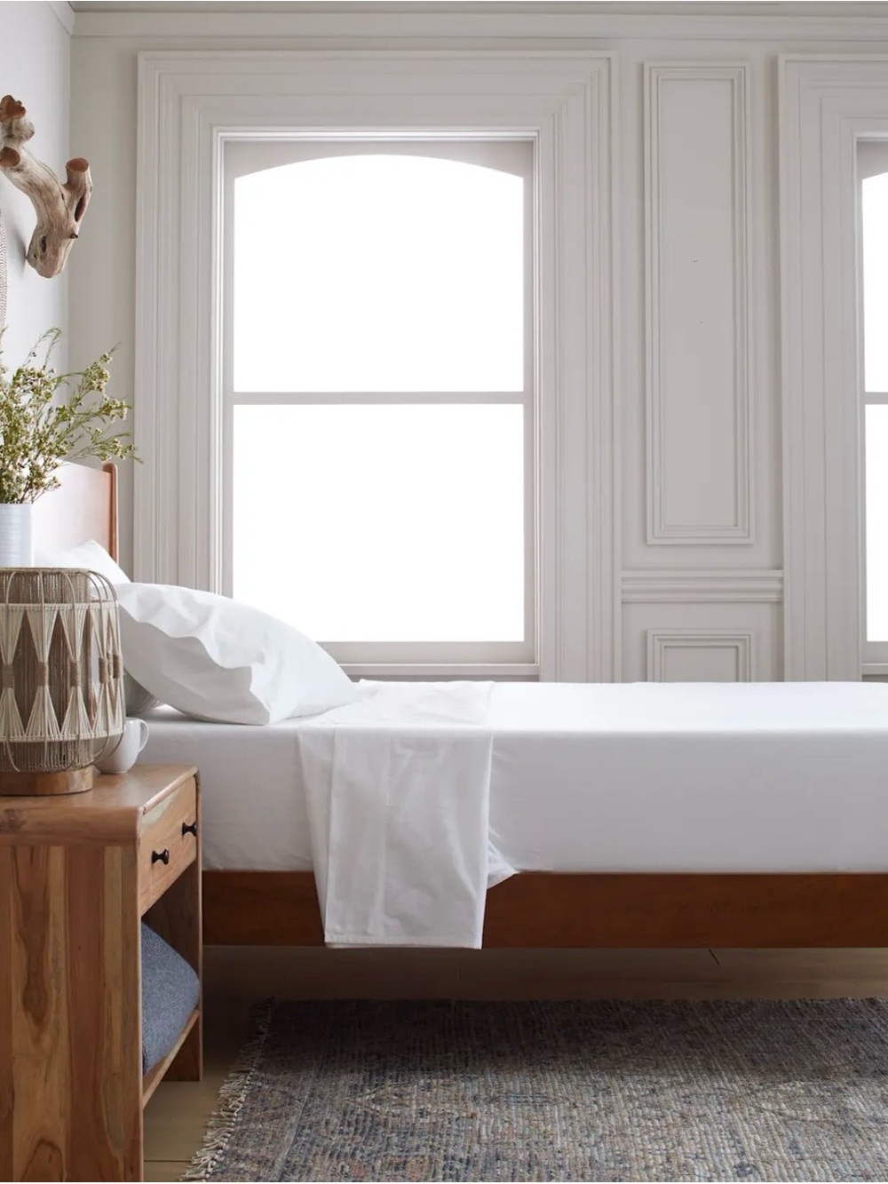 Quince 100% Organic Brushed Cotton Sheet Set Cal King White New